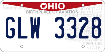 OH license plate GLW3328