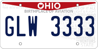 OH license plate GLW3333