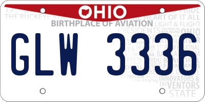 OH license plate GLW3336