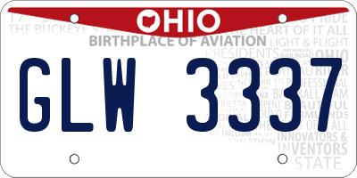 OH license plate GLW3337