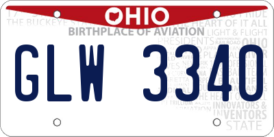 OH license plate GLW3340