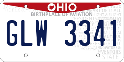 OH license plate GLW3341
