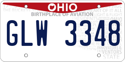 OH license plate GLW3348