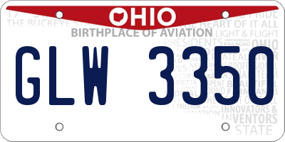 OH license plate GLW3350
