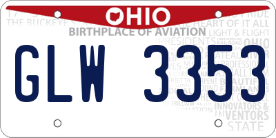 OH license plate GLW3353