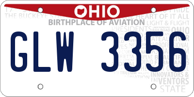 OH license plate GLW3356