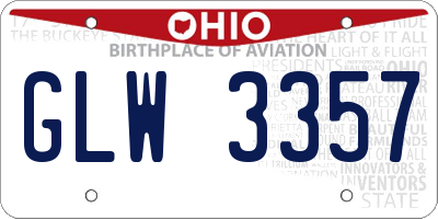 OH license plate GLW3357