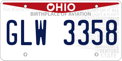 OH license plate GLW3358
