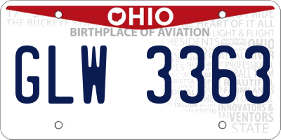 OH license plate GLW3363