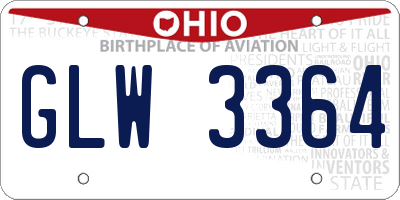 OH license plate GLW3364