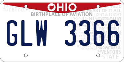 OH license plate GLW3366