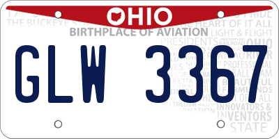OH license plate GLW3367