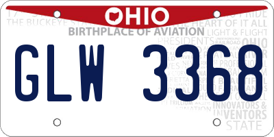 OH license plate GLW3368