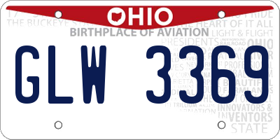 OH license plate GLW3369