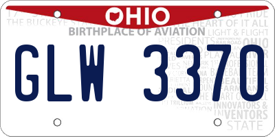 OH license plate GLW3370