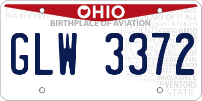 OH license plate GLW3372