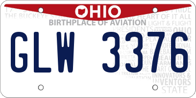 OH license plate GLW3376