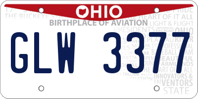 OH license plate GLW3377