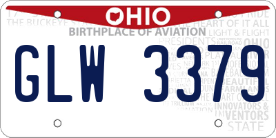 OH license plate GLW3379