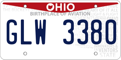 OH license plate GLW3380