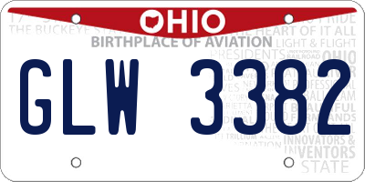 OH license plate GLW3382