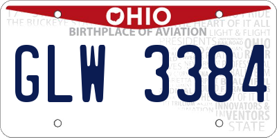 OH license plate GLW3384