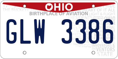 OH license plate GLW3386