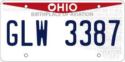 OH license plate GLW3387