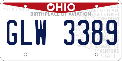 OH license plate GLW3389