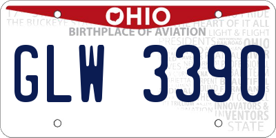 OH license plate GLW3390
