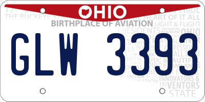 OH license plate GLW3393