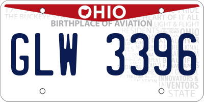 OH license plate GLW3396
