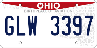 OH license plate GLW3397