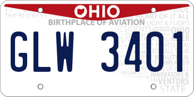 OH license plate GLW3401