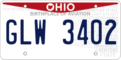 OH license plate GLW3402