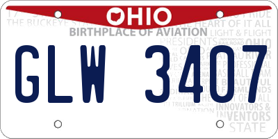 OH license plate GLW3407