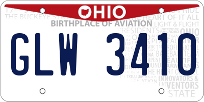 OH license plate GLW3410