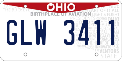 OH license plate GLW3411