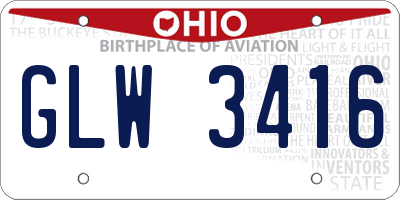 OH license plate GLW3416