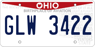 OH license plate GLW3422