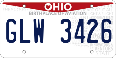 OH license plate GLW3426