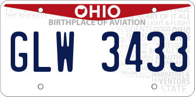 OH license plate GLW3433
