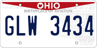 OH license plate GLW3434