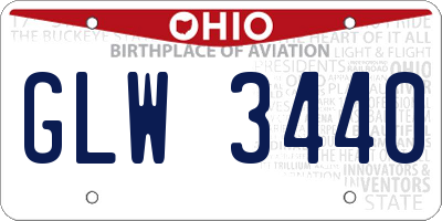 OH license plate GLW3440