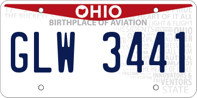 OH license plate GLW3441