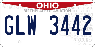 OH license plate GLW3442
