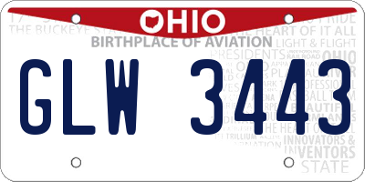 OH license plate GLW3443