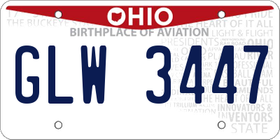 OH license plate GLW3447