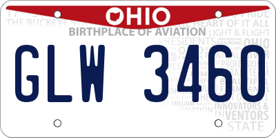 OH license plate GLW3460