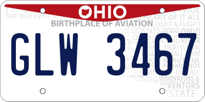 OH license plate GLW3467